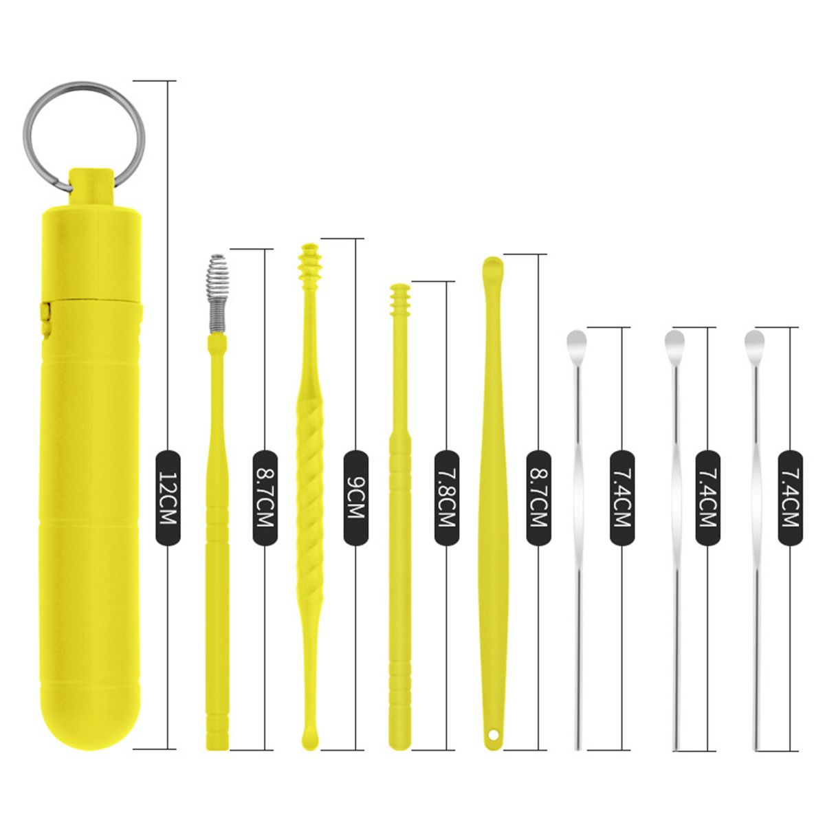7pcs/set Ear Wax Removal Tool Stainless Steel Earpick