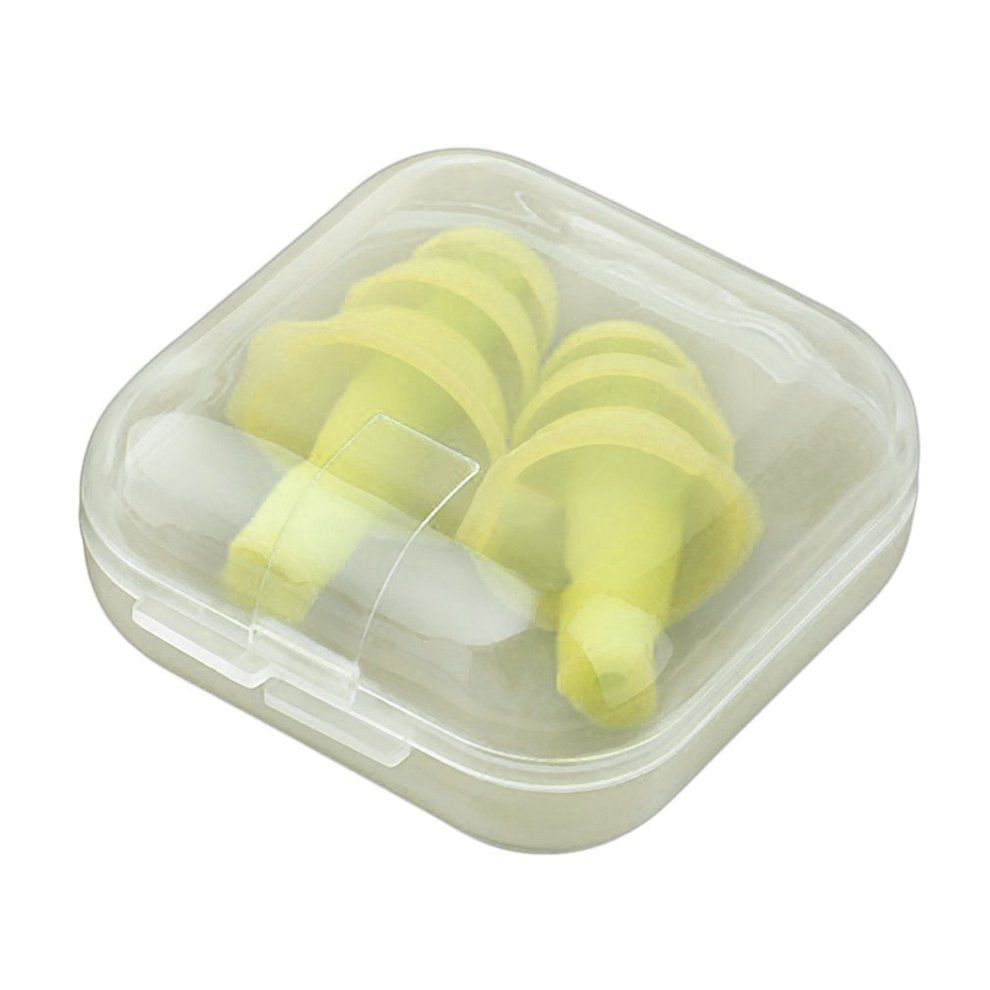 A Pair Sili One Ear Plugs Anti Noise Snore Earplugs Noise Redu Tion For Study-yellow