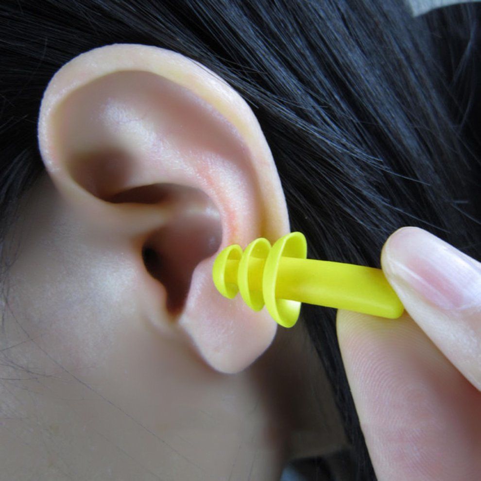 A Pair Sili One Ear Plugs Anti Noise Snore Earplugs Noise Redu Tion For Study-yellow