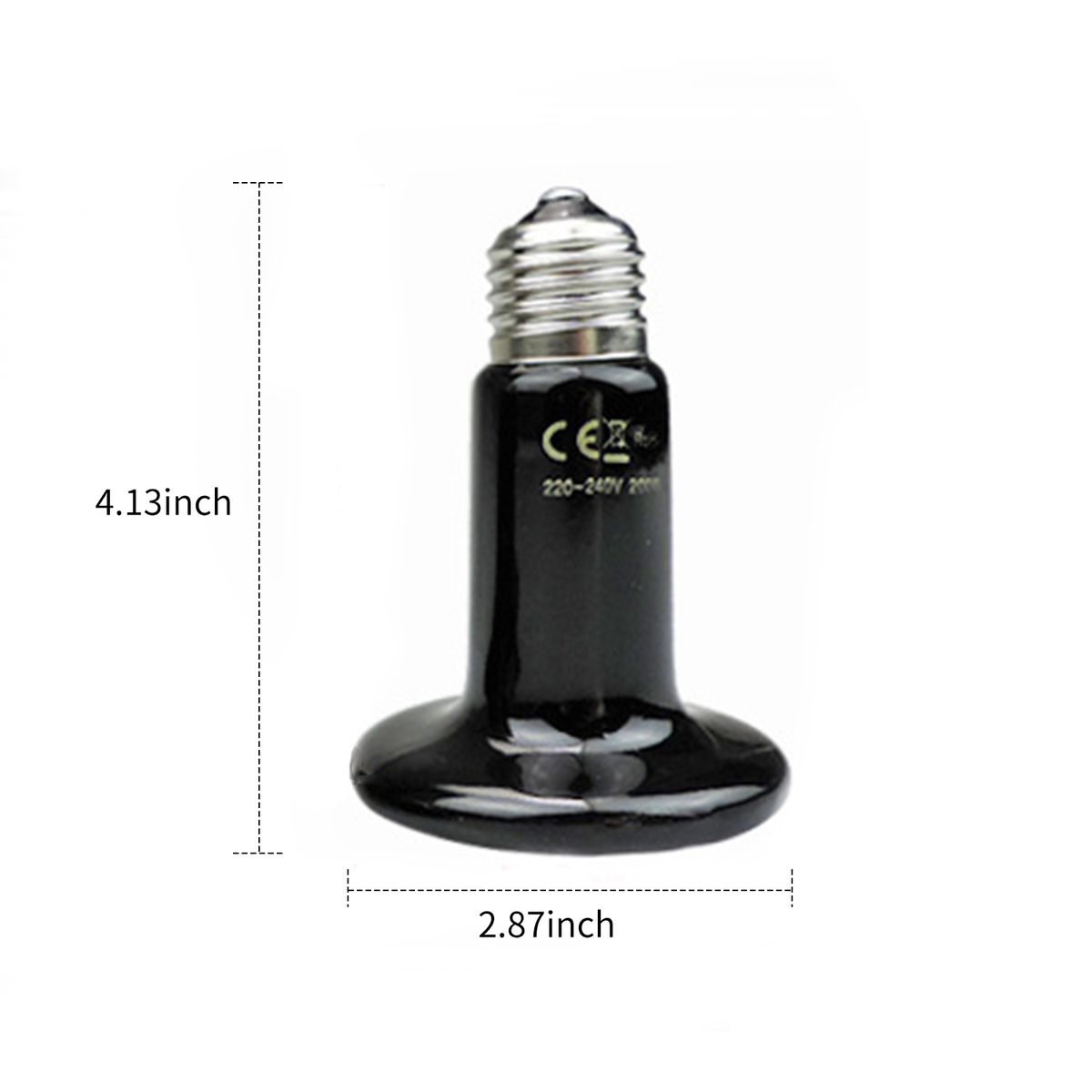 50W Reptile Heat Lamp Ceramic Infrared Heat Emitter Brooder