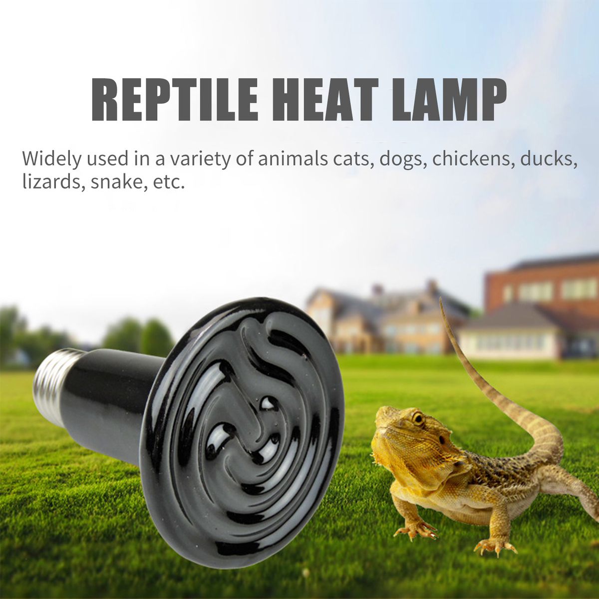 50W Reptile Heat Lamp Ceramic Infrared Heat Emitter Brooder