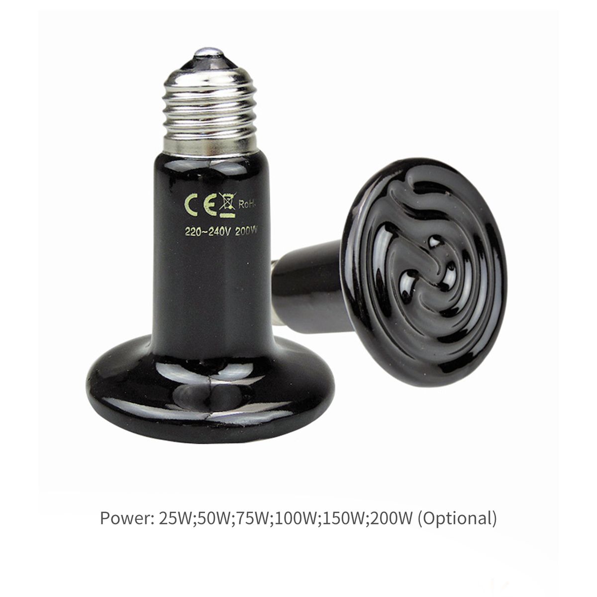 50W Reptile Heat Lamp Ceramic Infrared Heat Emitter Brooder