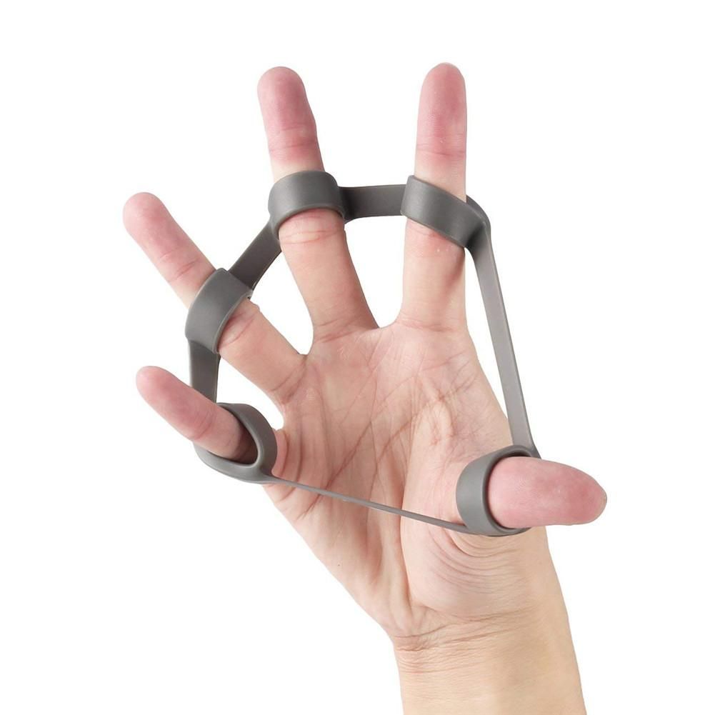 3pcs Finger Trainer Silicone Finger Stretcher Hand Exercise Grip Strength Resistance-Blue
