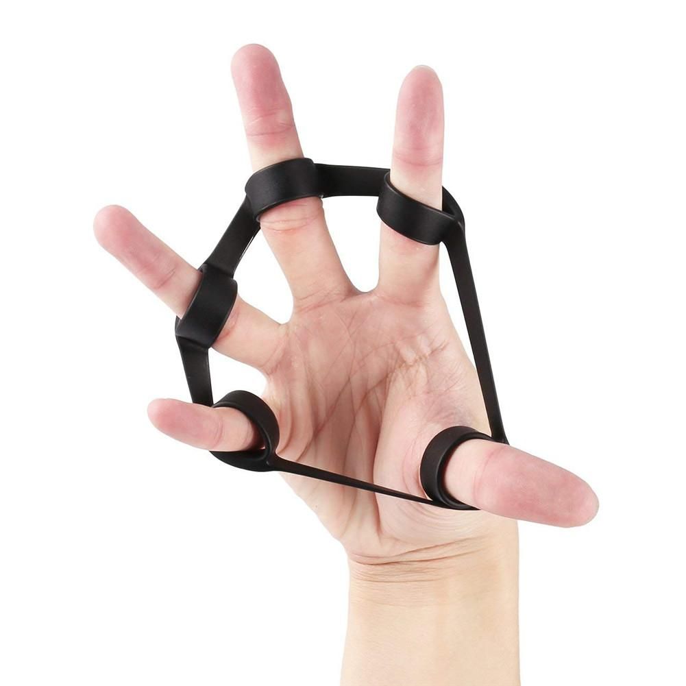 3pcs Finger Trainer Silicone Finger Stretcher Hand Exercise Grip Strength Resistance-Blue