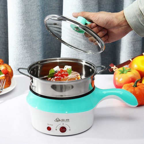 1.8L Double-Layer Stainless Steel Mini Electric Pot Pan
