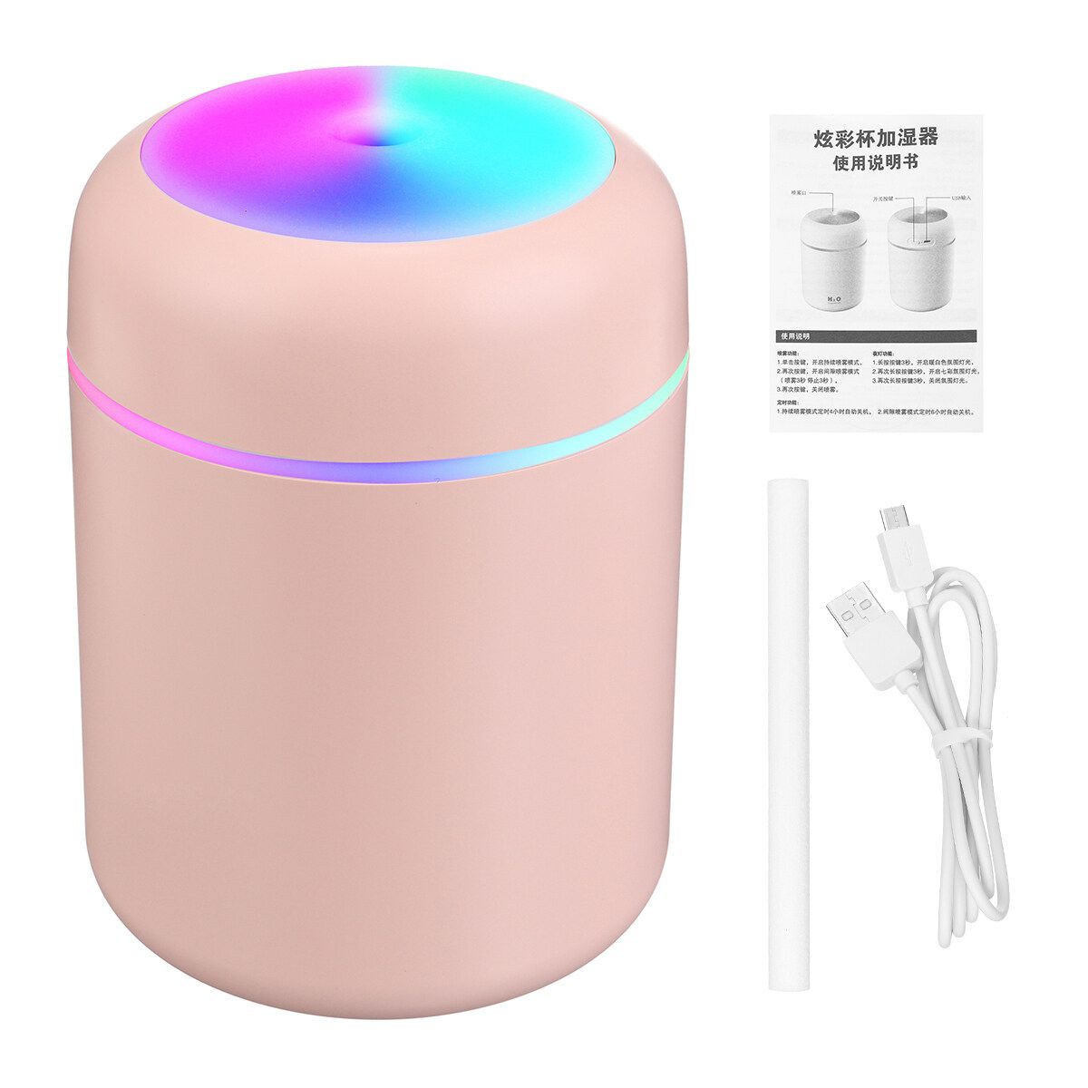 300ML Air Diffuser Aroma Oil Humidifier LED Night Light Up Home Relax Defuser Pink