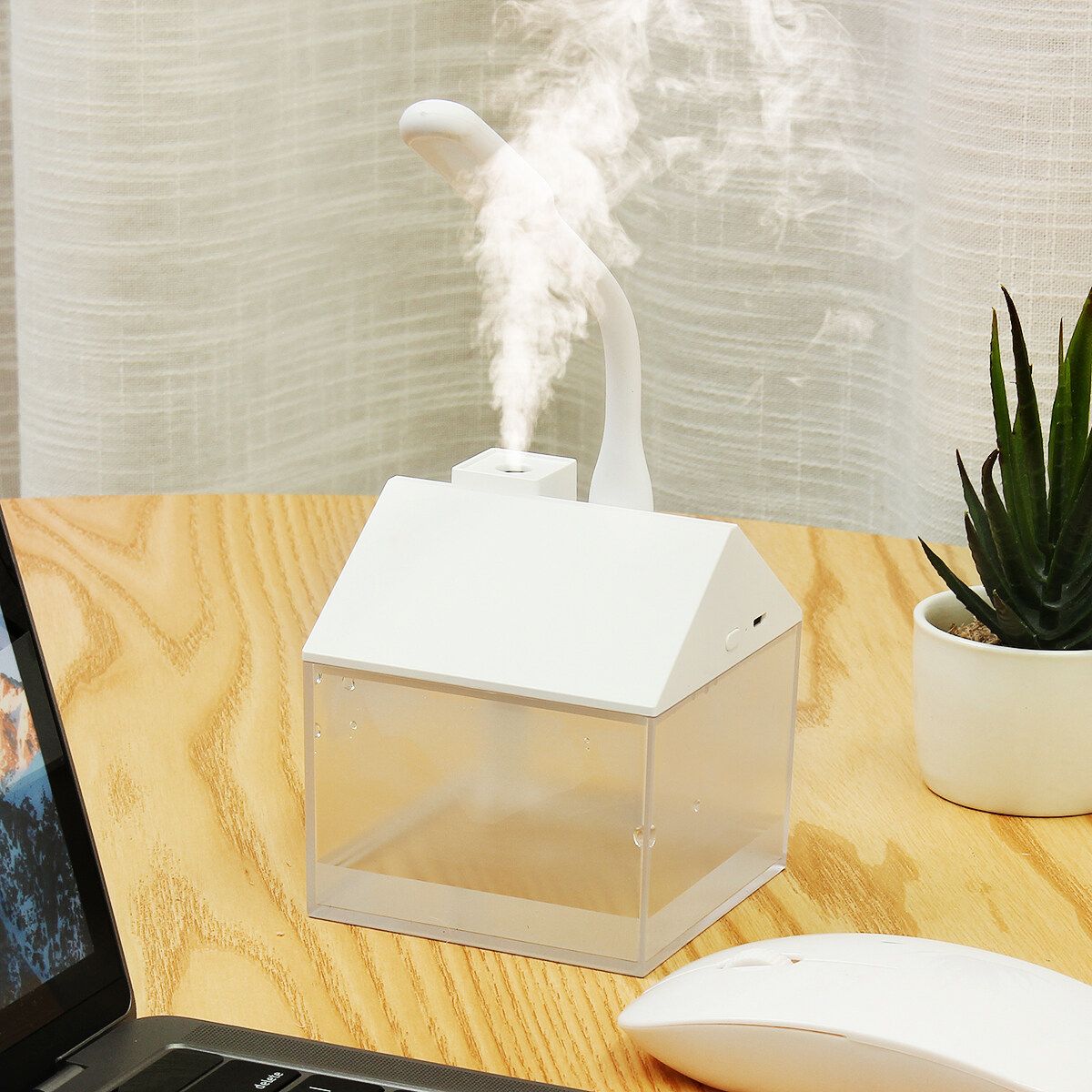 250ml Rechargeable Humidifier Mist Aroma Oil Air Diffuser LED Lamp Home Car Gift White