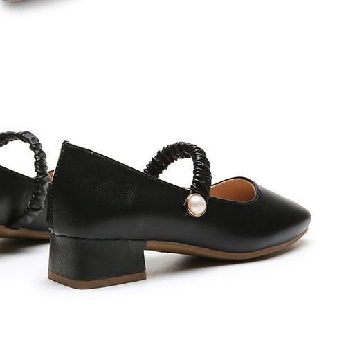 Ladies Casual Leather Shoes FashionMid-heel Women's Shoes