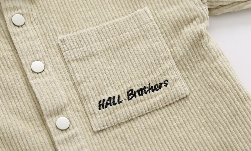 100% Corduroy Cotton Kids Boys Plain Shirts-Grey