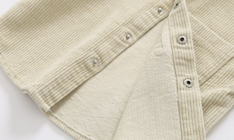 100% Corduroy Cotton Kids Boys Plain Shirts-Grey