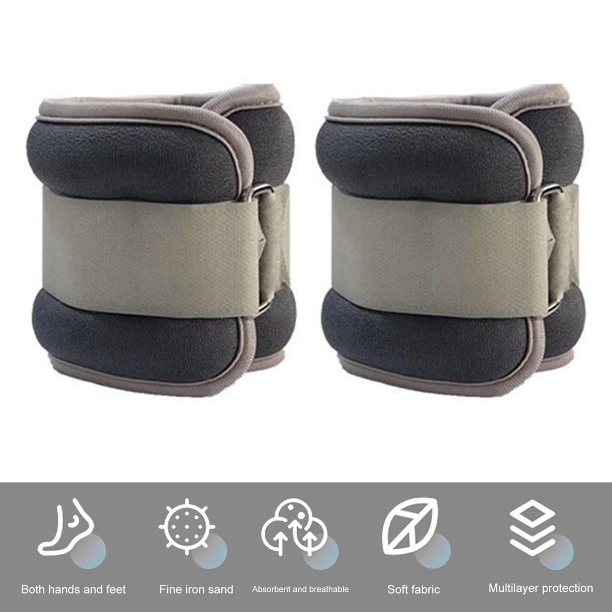 Resistance Ankle Weights Power-up Workout with Dual-use for Running Dark Gray