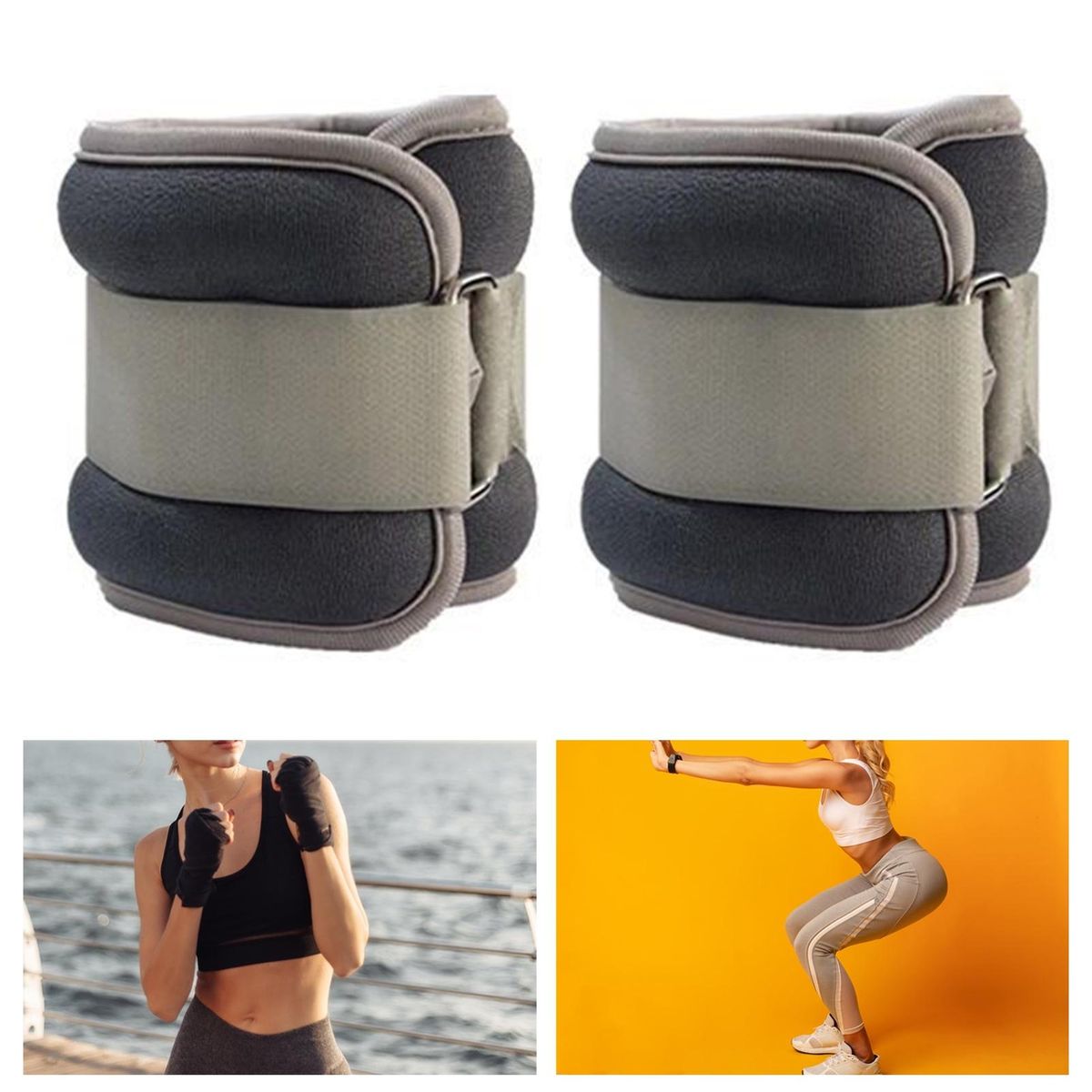 Resistance Ankle Weights Power-up Workout with Dual-use for Running Dark Gray