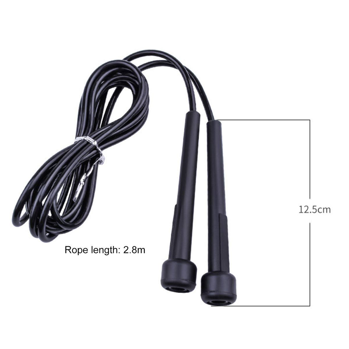 PVC Jump Rope Lightweight Wear Resistant Anti Winding-Black