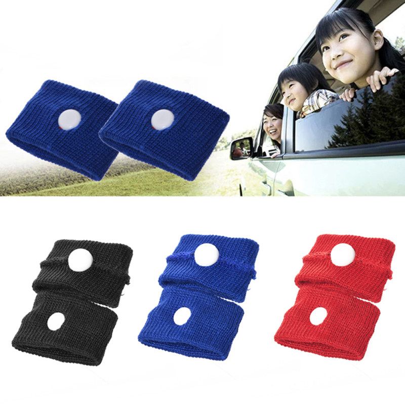 1 Pair Morning Motion Sickness Relief Wrist Band-Black