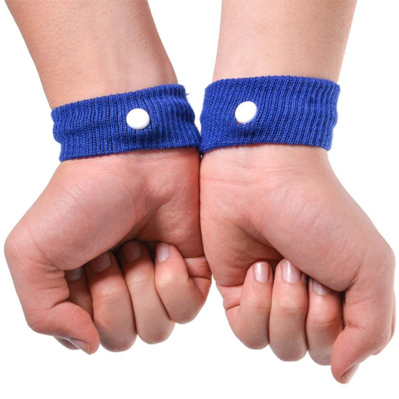 1 Pair Morning Motion Sickness Relief Wrist Band-Black