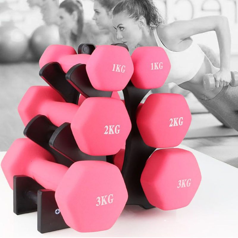 Home Fitness Exercise Weight Lifting Dumbbell Rack-Black