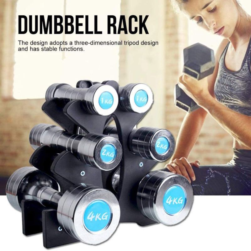 Home Fitness Exercise Weight Lifting Dumbbell Rack-Black