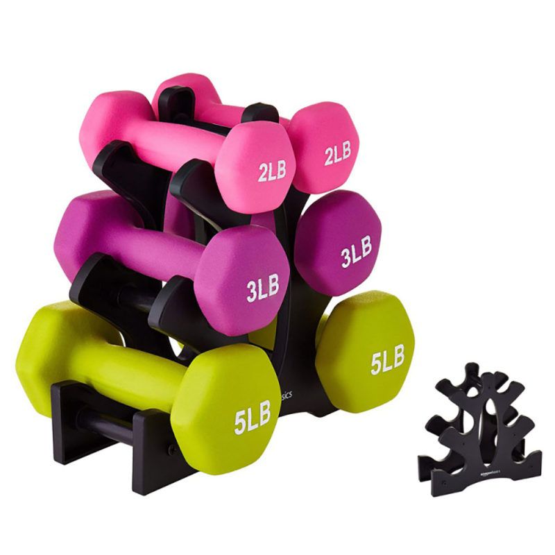 Home Fitness Exercise Weight Lifting Dumbbell Rack-Black