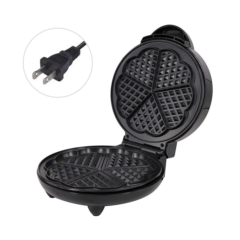1000W Waffle Maker 5 Heart-Shaped Waffles Electric Waffler