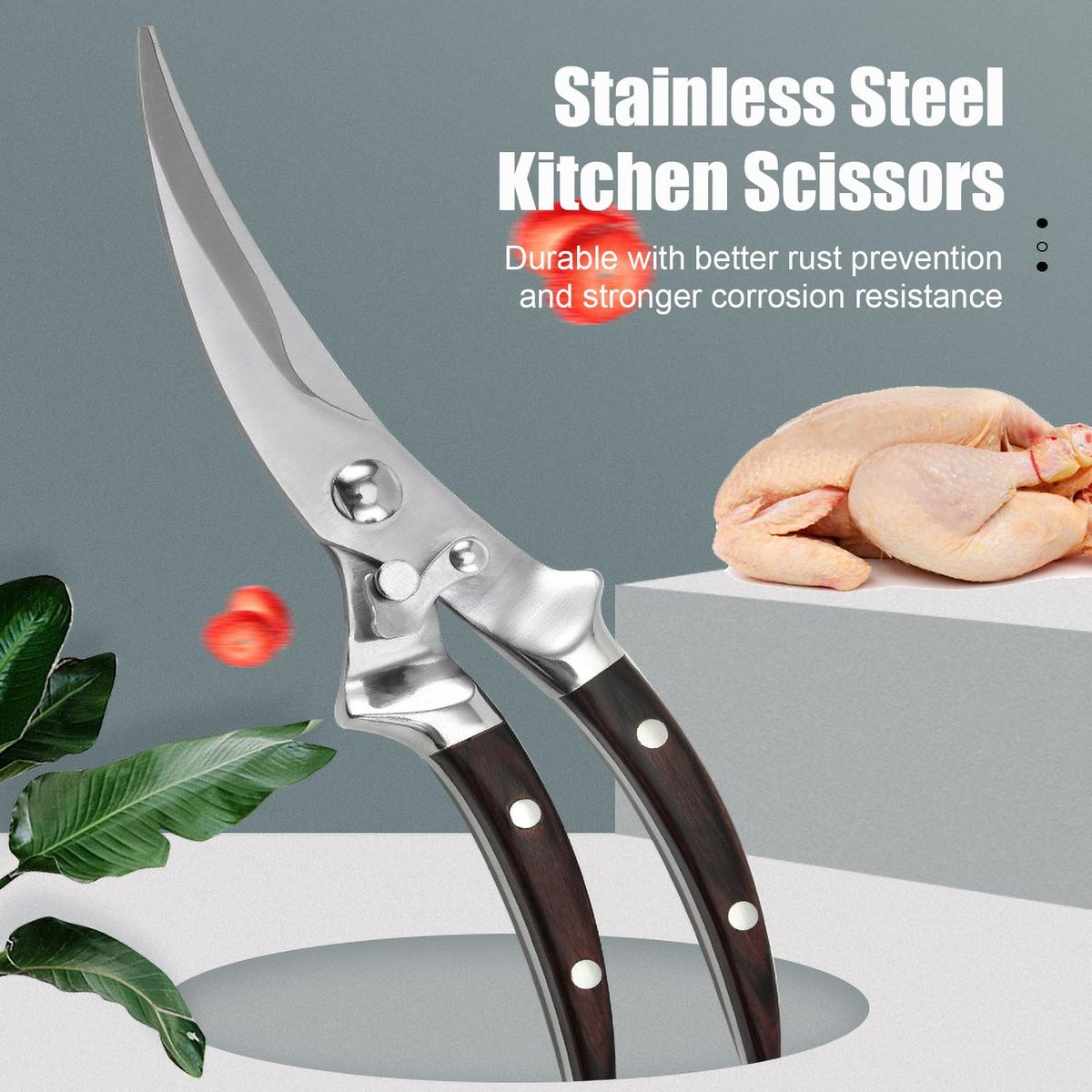 Poultry Shears Stainless Steel Kitchen Scissors Multi-Purpose Scissors for Meat Chicken Fish Seafood BBQ
