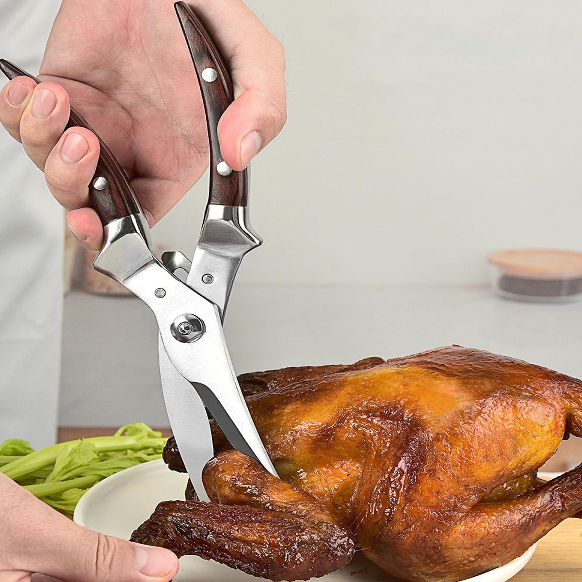 Poultry Shears Stainless Steel Kitchen Scissors Multi-Purpose Scissors for Meat Chicken Fish Seafood BBQ