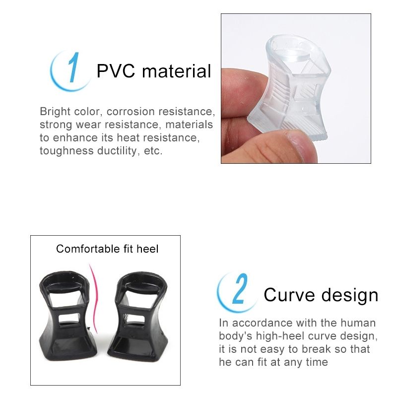 5 Pairs Hard Wearing Anti-slip PVC StoppersShoes High Heel Cover Protectors, Size: M ,Random Color Delivery