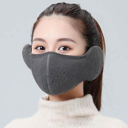 Winter Thermal Face Mask Fashion Fleece Half Face Cover Neck Warmer Ear Protection Windproof Cycling Ski Hiking Sports Headwear(#dark Grey)
