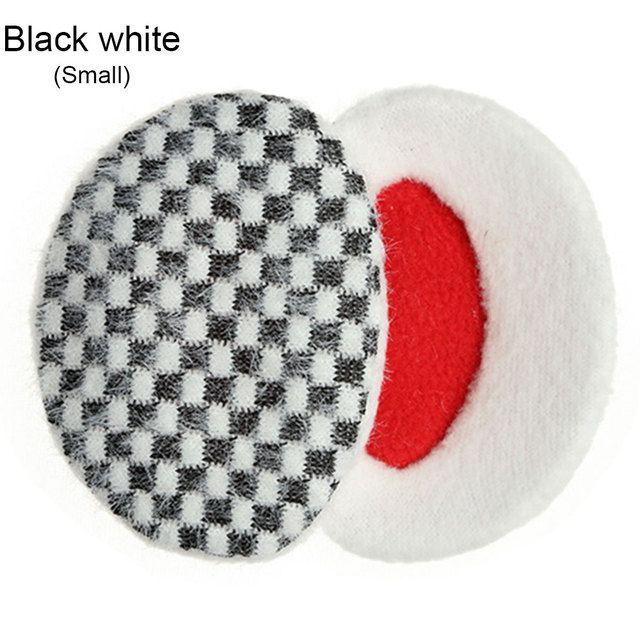 Fashion 1 Pair Adult Women Man Winter Earbags Bandless Ear Warmers Earmuffs Ear Cover Warm Fleece Ear Muffs(#S-BW-under 6cm)