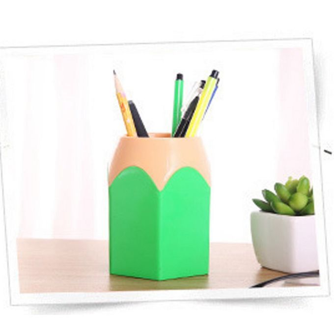Creative Pen Vase Pencil Pot Holder Stationery Desk Tidy Container Green