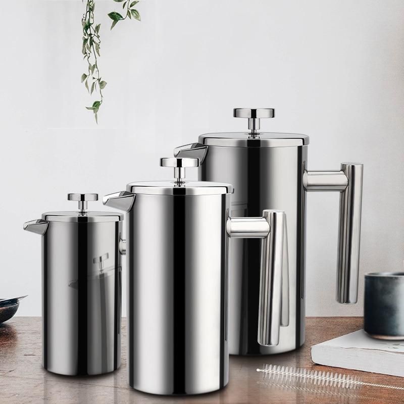 Coffee Maker French Press Stainless Steel Espresso Coffee Machine High Quality Double-Wall Insulated Coffee Tea Maker Pot
