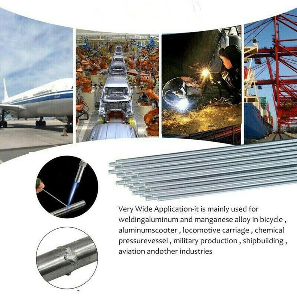 20 Pie Es Aluminum Welding Rods 1.6mm * 330mm 5 ℃ Melting Point Rods-silver-1.6*330mm
