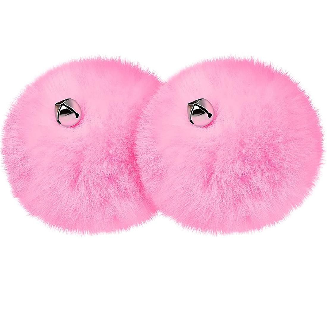 2 Pcs Roller Skate Pom Poms with Jingle Bells Girls Roller