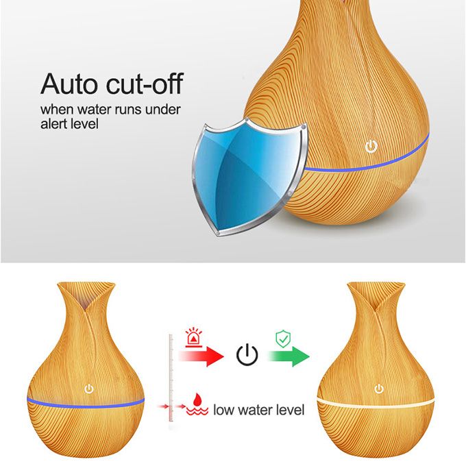 130ml Wooden Mini USB Humidifier Ultrasonic Aroma Home Fragrance Diffuser