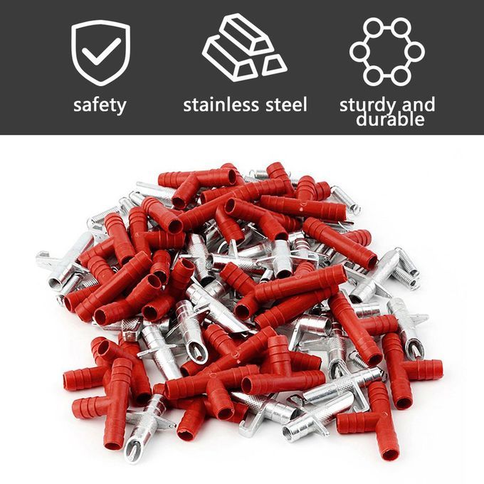 30pcs Rabbit Nipple Water Drinker Waterer Poultry Feeder Bunny Rodent Mouse Red & Silver