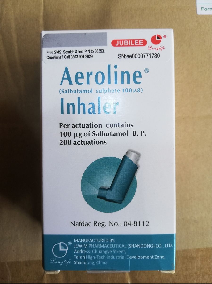 Aeroline (Salbutamol Sulphate) Inhaler