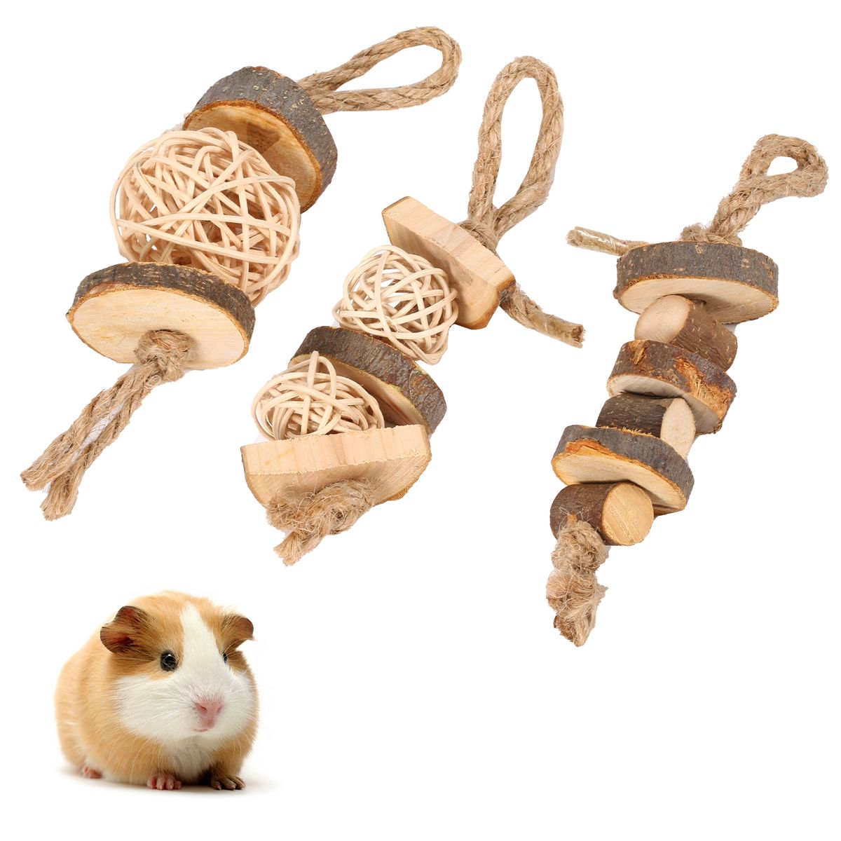 Hamster Chew Toys 3pcs Chinchilla Chew Toys Teeth Care