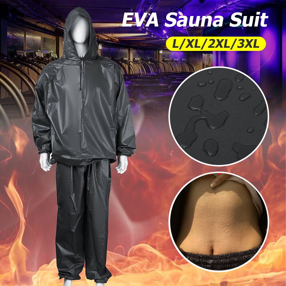 L/XL/2/3XL EVA Heavy Duty Sweat Suit Sauna Exercise Training Gym Fitness Weight Loss 3XL