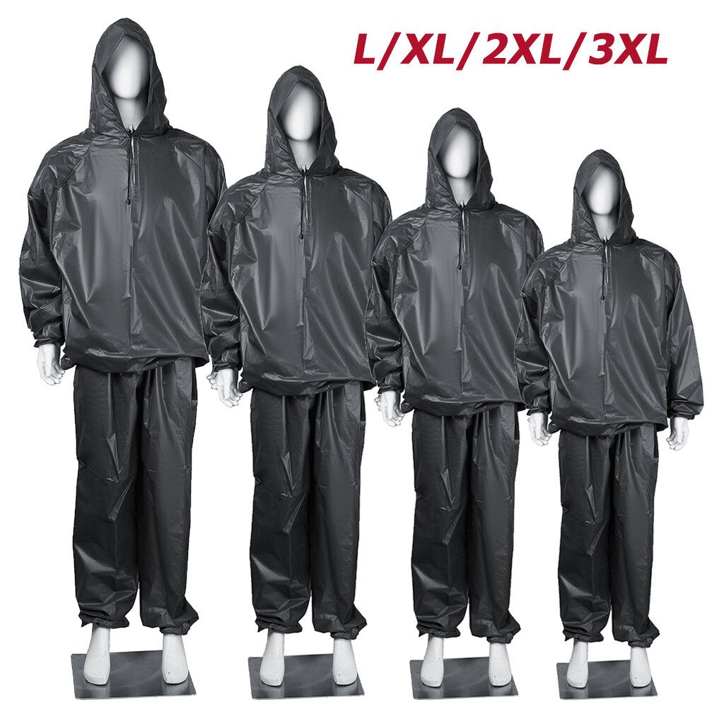 L/XL/2/3XL EVA Heavy Duty Sweat Suit Sauna Exercise Training Gym Fitness Weight Loss 3XL