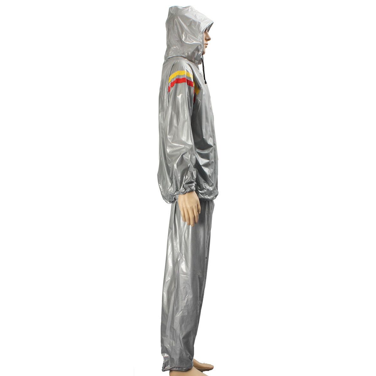 Heavy Duty Weight Loss Slim Sweat Exercise Gym Fitness Sauna Suit Hoodie 3XL NEW Silver 3XL