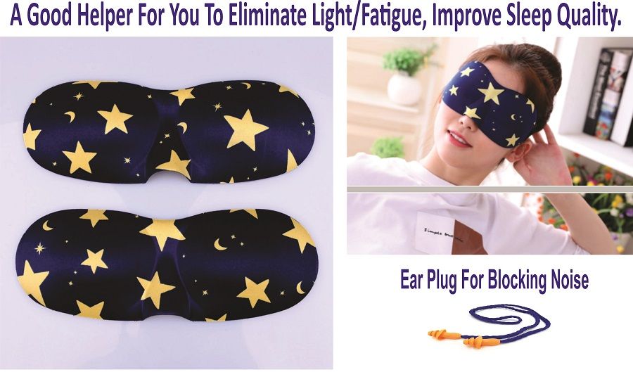 Sleep Natural Sleeping Mask Cover Shade Eyes Patchs + Ear Plug