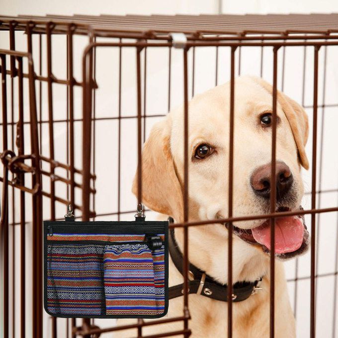 Cat Dog Cage Storage Bag Washable Durable 3 Pockets Food Toy Orange