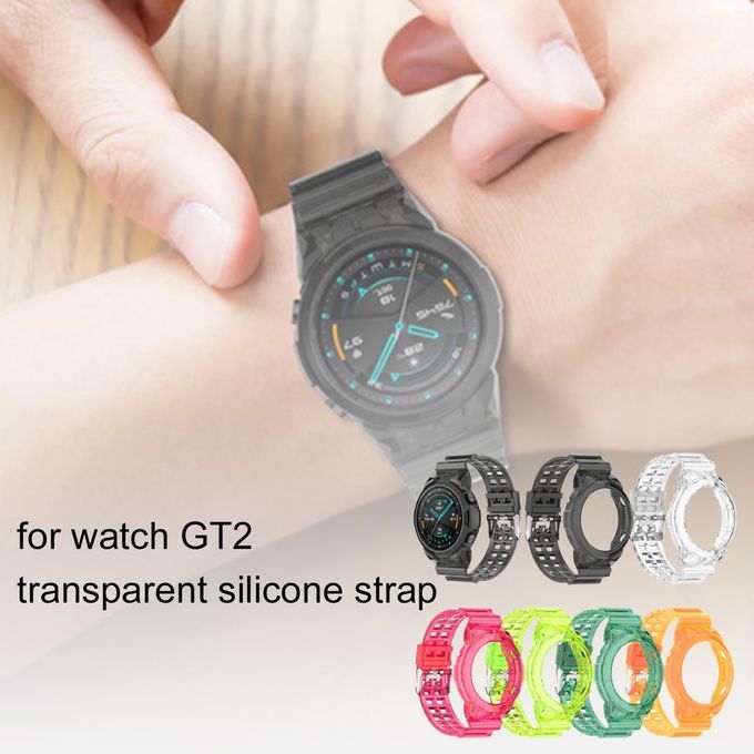 Unique Strap Dazzling And Elegant Transparent Sili One Strap For Wat H GT2-Transparent Black-46mm