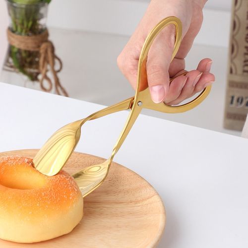 2Pcs Food Tongs Stainless Steel Bread Clips