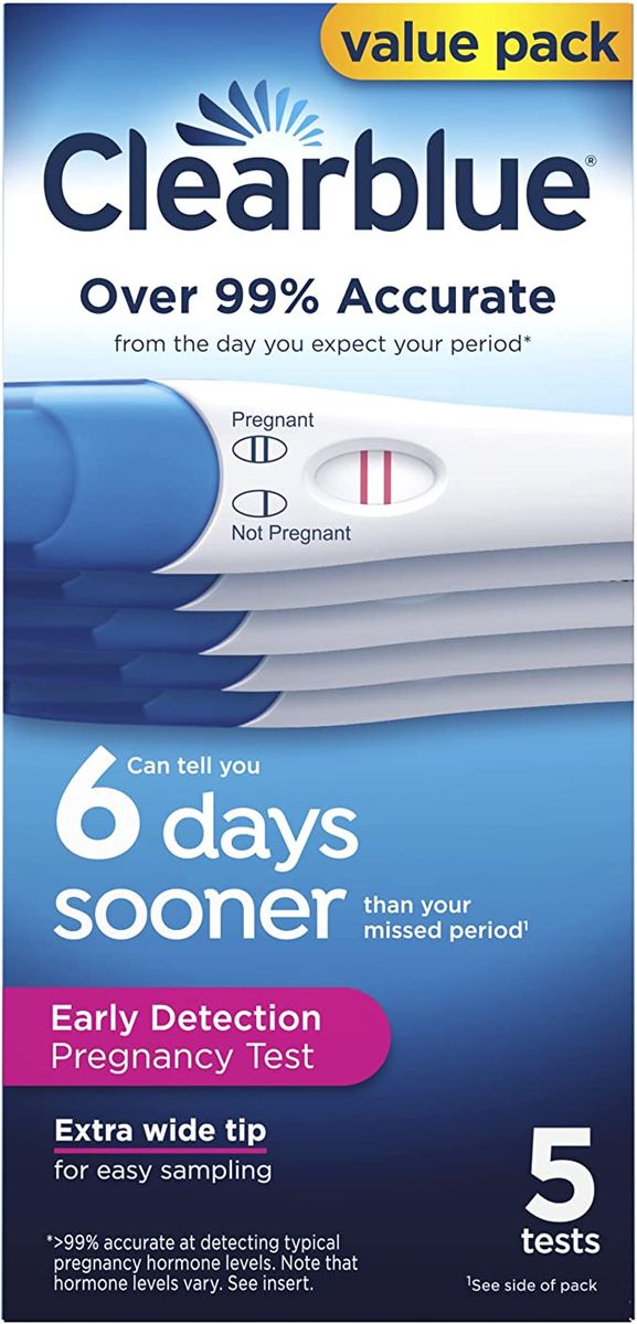Clearblue Early Detection Pregnancy Tests - 5 Tests
