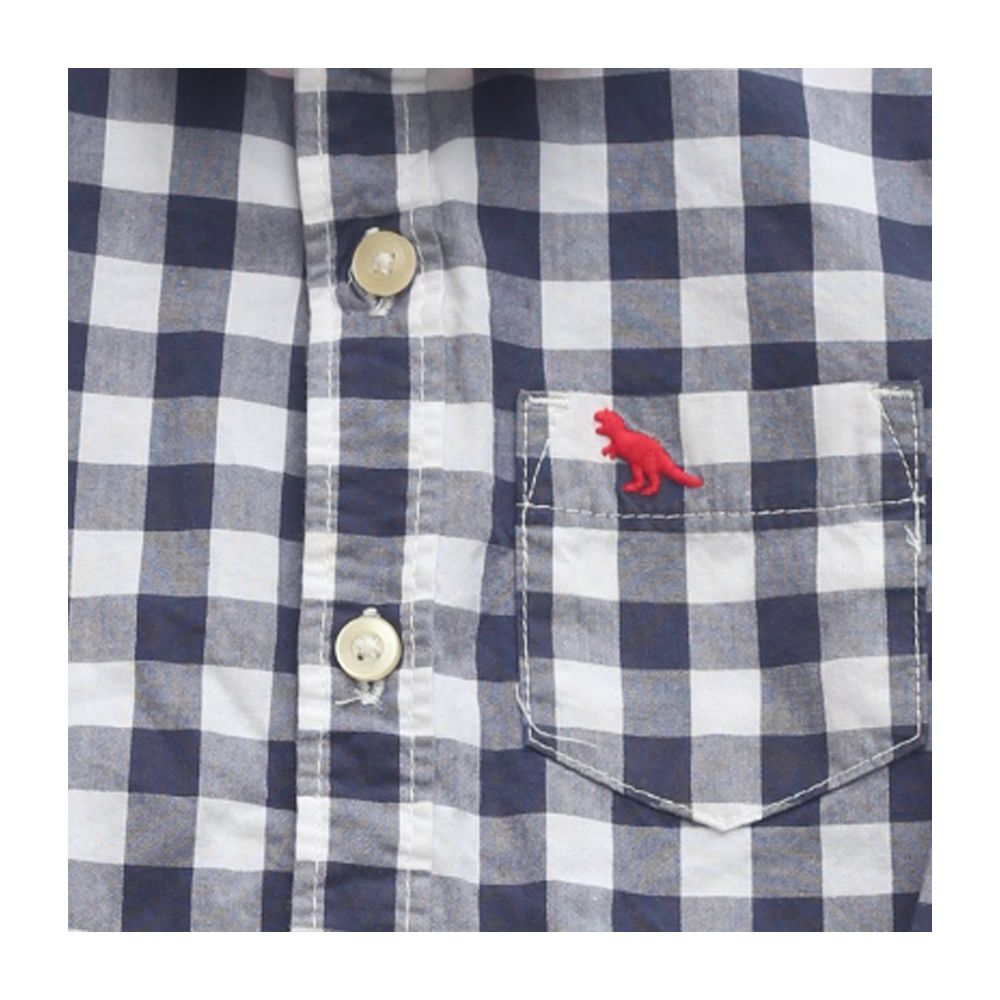 Boy's  Plaid Shirt - Blue/White