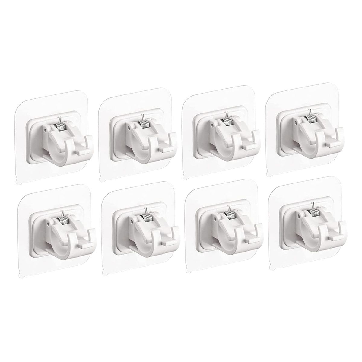 8 PCS Self Adhesive Curtain Rod Brackets Punch
