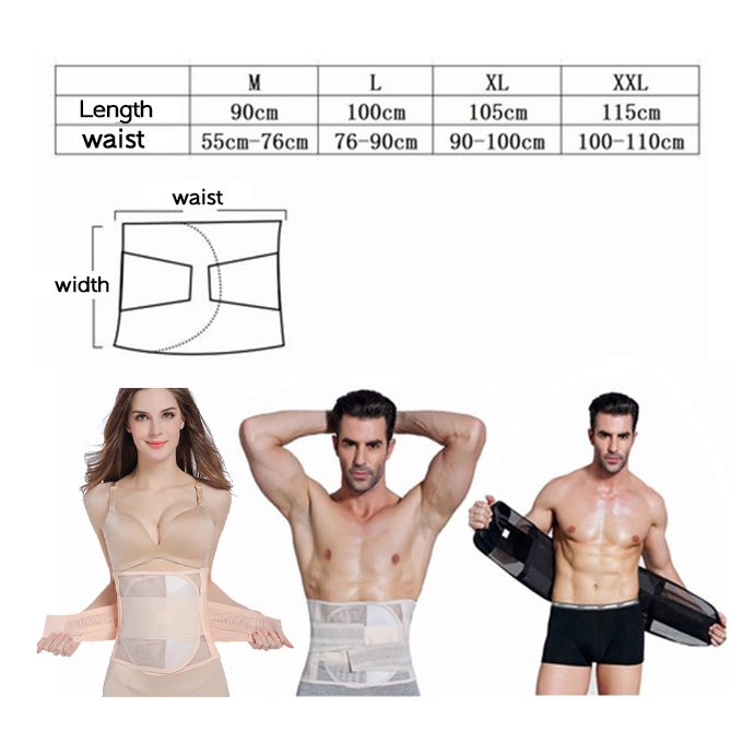 Shaper Unisex Waist Trainer Fat Burner Slimming Belt-Black