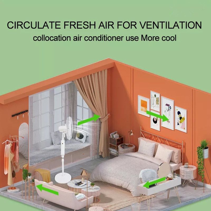 16 Inch Floor Rechargeable Standing Fan With Solar Panels