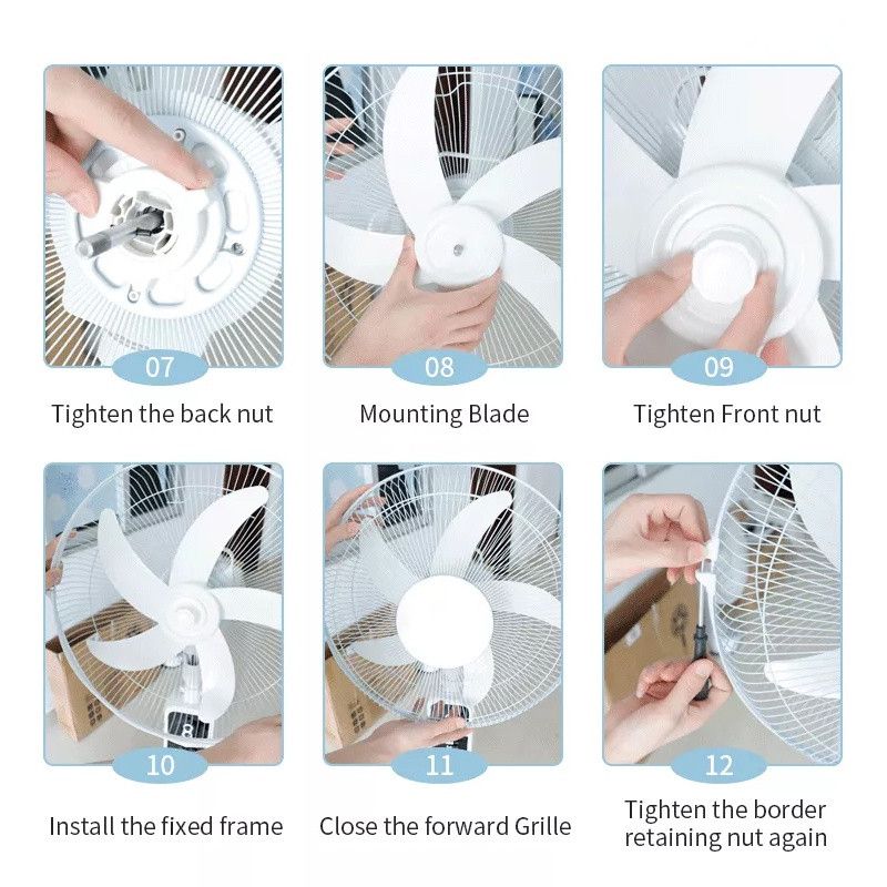 16 Inch Floor Rechargeable Standing Fan With Solar Panels