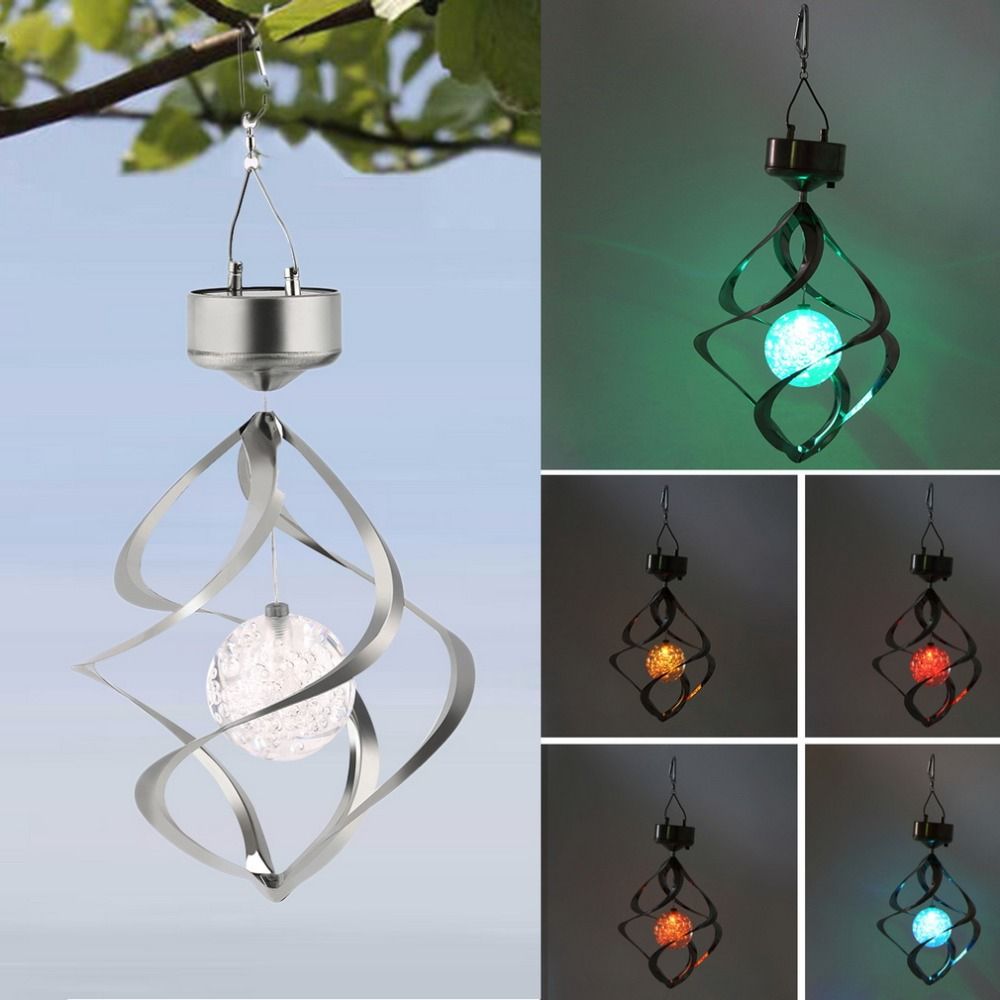 Color Changing Solar Powered LED Wind Chimes Wind Spinner